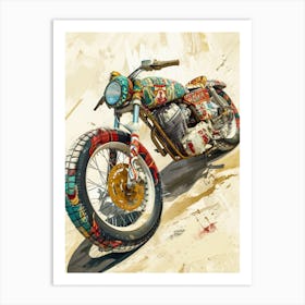 Vintage Colorful Scooter 11 Art Print