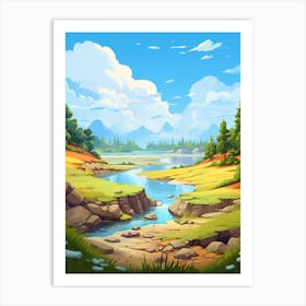 Coastal Plains Cartoon 1 Art Print