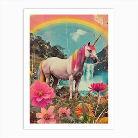Kitsch Unicorn Rainbow Collage 4 Art Print
