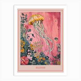 Floral Animal Painting Jellyfish 3 Poster Art Print