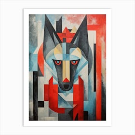 Wolf Geometric Abstract 8 Art Print