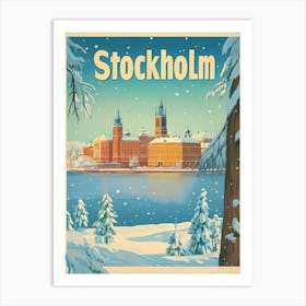 Aihrgdesign A Mid Century Modern Travel Poster For Stockholm 3 Art Print