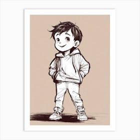 Drawing Of A Boy 1 Art Print