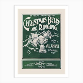 Vintage Christmas Bells Art Print