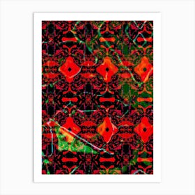 Abstract Red And Black Pattern 1 Art Print