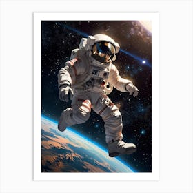 Astronaut In Space 3 Art Print