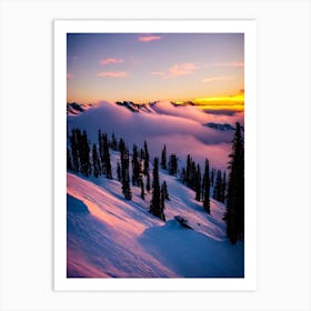 Cerro Catedral, Argentina Sunrise Skiing Poster Art Print