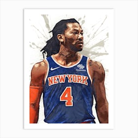 Derrick Rose New York Knicks 1 Art Print