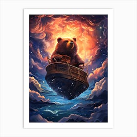 Bear In A Boat Art Print