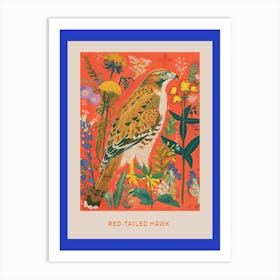 Spring Birds Poster Red Tailed Hawk 4 Art Print