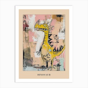 Mustard Graffiti Dino Poster Art Print