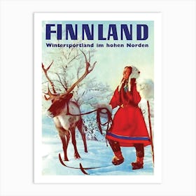 Finland, Hohen Norden, Travel Poster Art Print