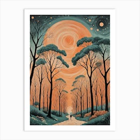 Orange Woods no2 Art Print