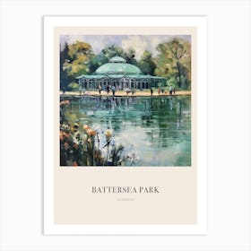 Battersea Park London United Kingdom 4 Vintage Cezanne Inspired Poster Art Print