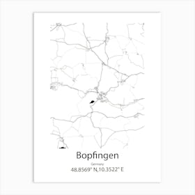 Bopfingen,Germany Minimalist Map Art Print