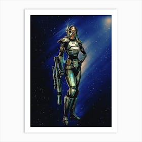 Light Of Heroes ― Female Mandalorian Art Print