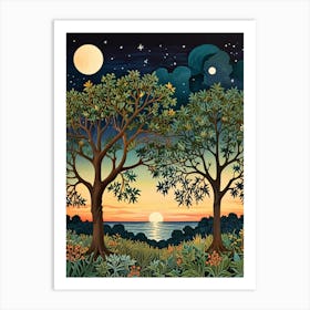 William Morris Sunset Over The Ocean Art Print