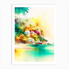Tobago Watercolour Pastel Tropical Destination Art Print