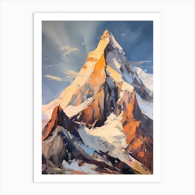 Masherbrum Pakistan 3 Mountain Painting Art Print