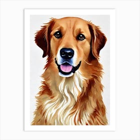 Golden Retriever 2 Watercolour Dog Art Print