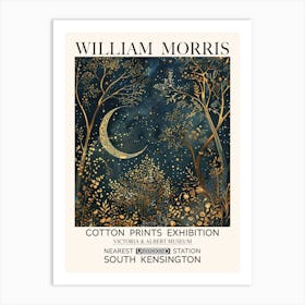 William Morris Filigree Moon Print Art Print