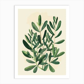 Jade Plant Minimalist Illustration 8 Art Print