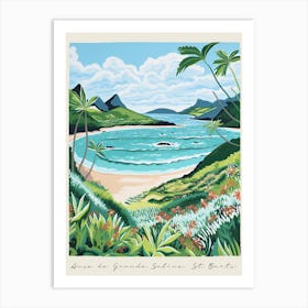 Poster Of Anse De Grande Saline St Barts, Matisse And Rousseau Style 4 Art Print