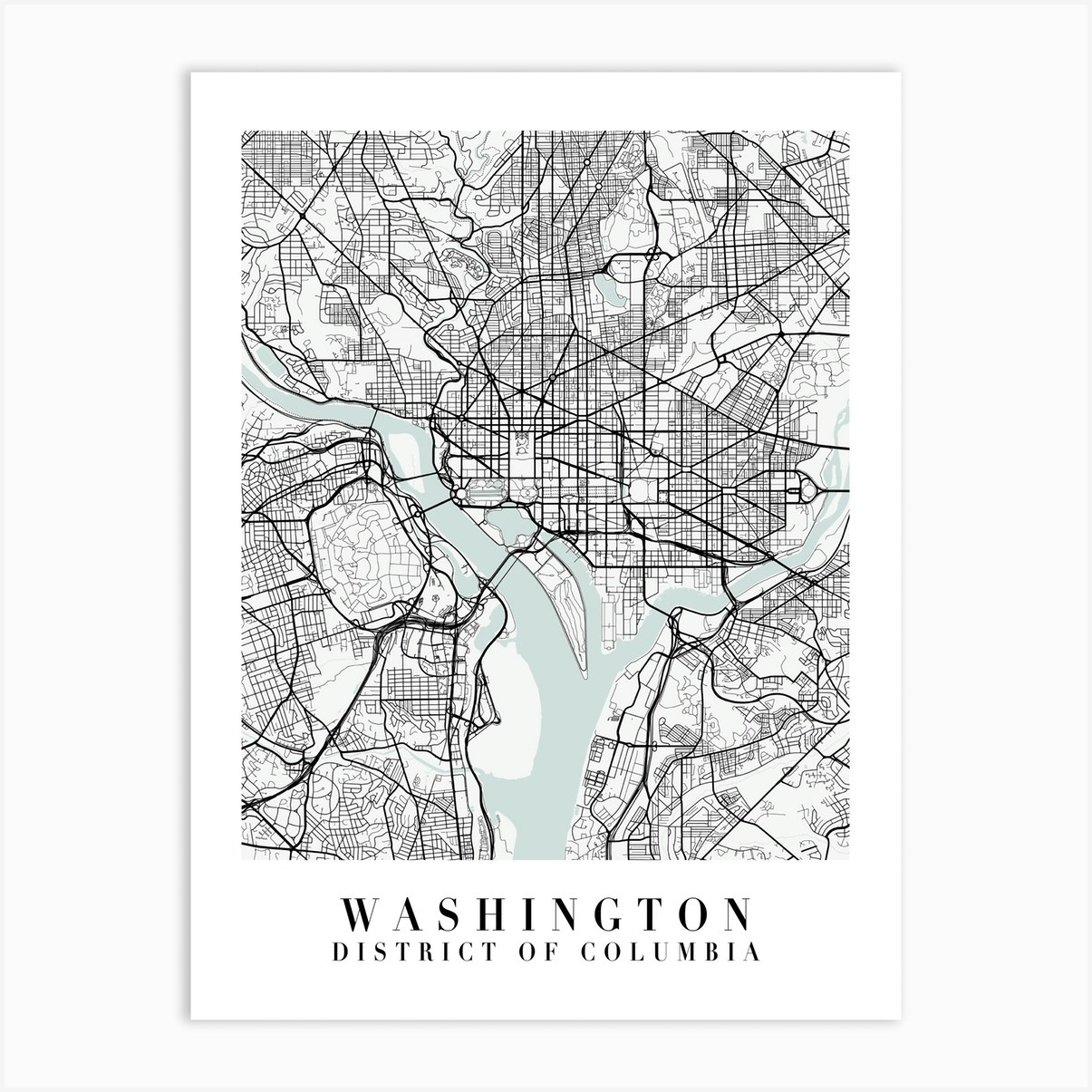 Washington Dc Street Map Minimal Color Art Print By Typologie Paper Co Fy Washington Dc Street Map Minimal Color Art Print By Typologie Paper Co Fy