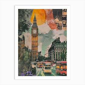 Retro Kitsch London Collage 2 Art Print