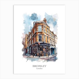 Bromley London Borough   Street Watercolour 3 Poster Art Print