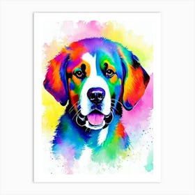 Greater Swiss Mountain Dog Rainbow Oil Painting Dog Art Print