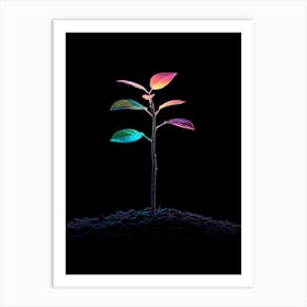 Rainbow Tree In The Dark Art Print