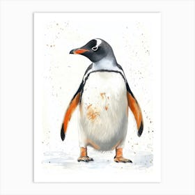 Humboldt Penguin Ross Island Watercolour Painting 4 Art Print