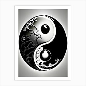 Yin and Yang Symbol Illustration Art Print