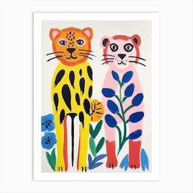 Colourful Kids Animal Art Lion 2 Art Print