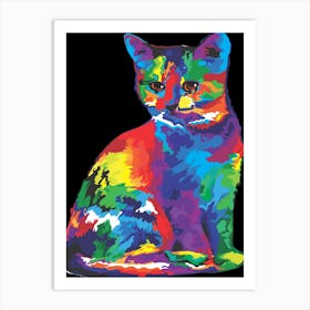 Rainbow Cat Art Print