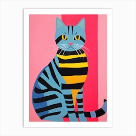 Striped Cat 7 Art Print