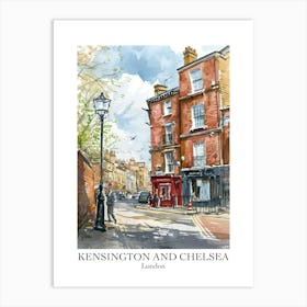 Kensington And Chelsea London Borough   Street Watercolour 6 Poster Art Print