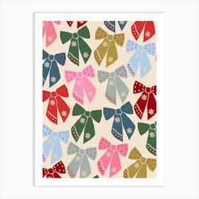 Christmas Bows Coquette Art Print