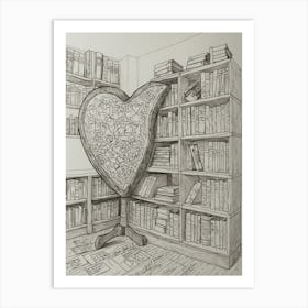 Heart Of Books 2 Art Print