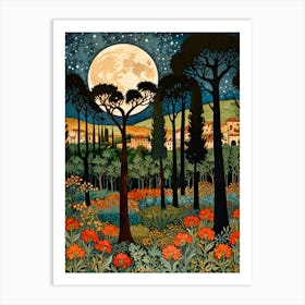 William Morris Moonlight In Tuscany Art Print