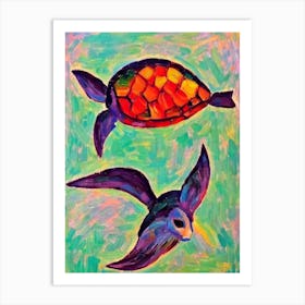 Green Turtle Matisse Inspired Art Print