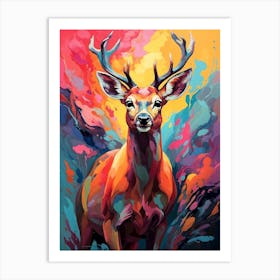 Vivid Deer Art Print