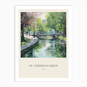 St Stephens Green Dublin 3 Vintage Cezanne Inspired Poster Art Print