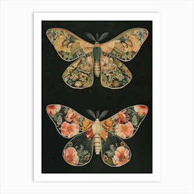 Butterfly Night Symphony William Morris Style 9 Art Print