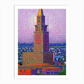 Waco, City Us  Pointillism Art Print