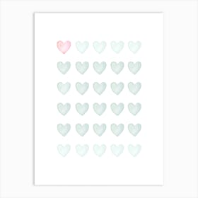 Pastel Hearts Art Print