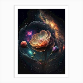 Universe flowers Art Print