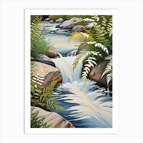 Ferns And Stream no1 Art Print