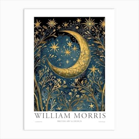 William Morris Art Sun Moon Night Eclipse Morris Exhibition Print Botanical Poster Vintage Art Print